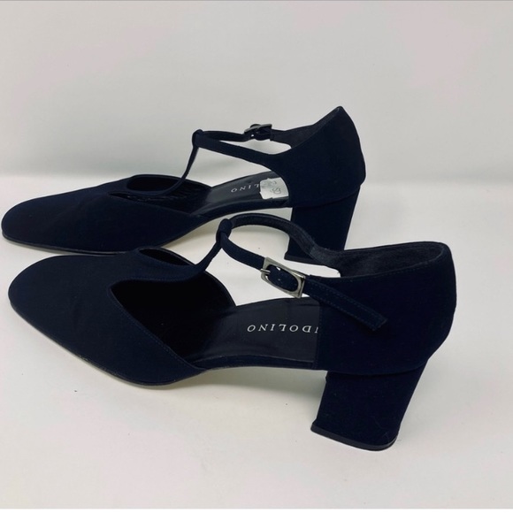 Bandolino square toe ankle strap blue block heels - Picture 4 of 7